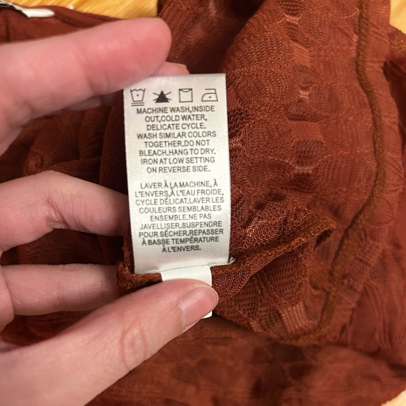 Red Lace See Through Blouse - Picture 9 of 9